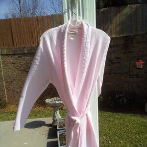 Diamond Tea Pink Soft Polyp Cotton Women's Robe Feminine Vintage